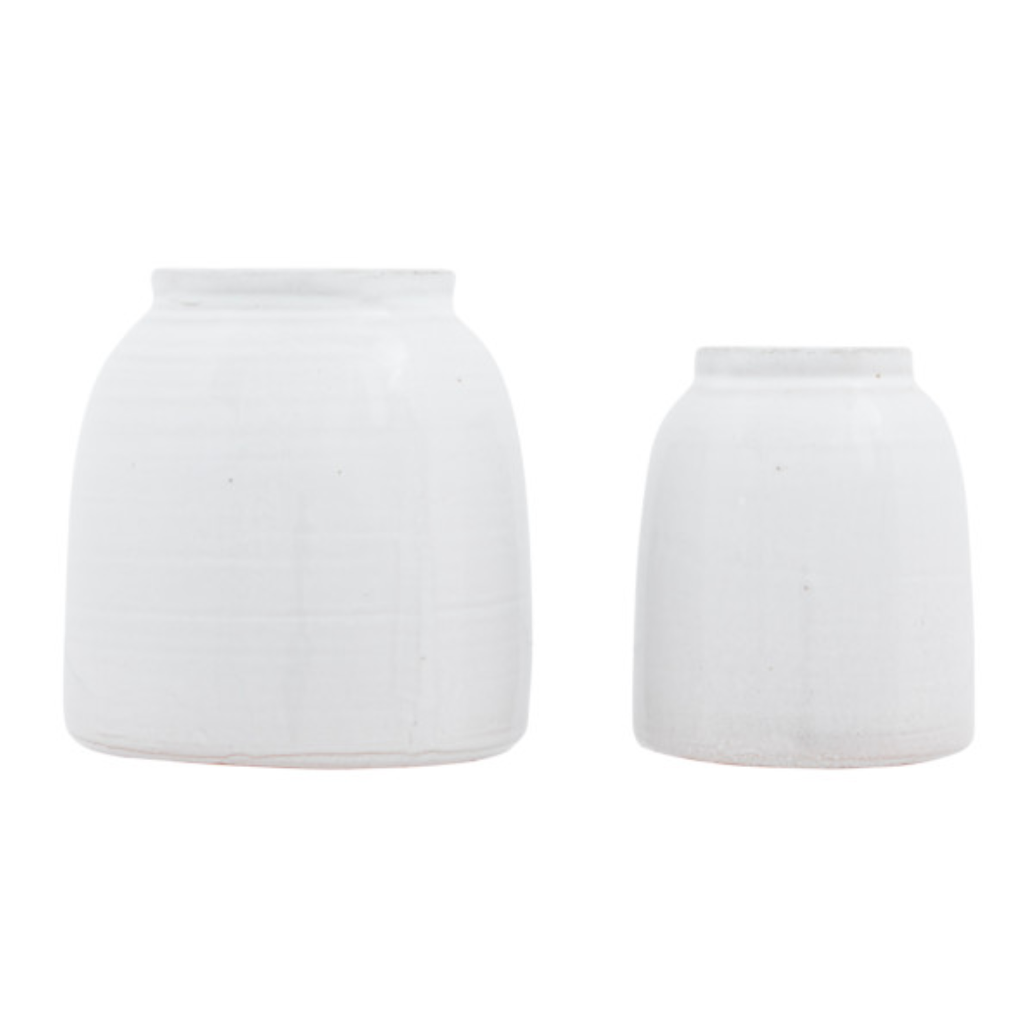 White Terracotta Jar Vases (Set of 2 Sizes)